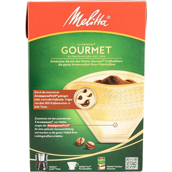 Melitta Filtertüten Gourmet 1x4, Größe 4, Braun, 80 Stück – Bild 4