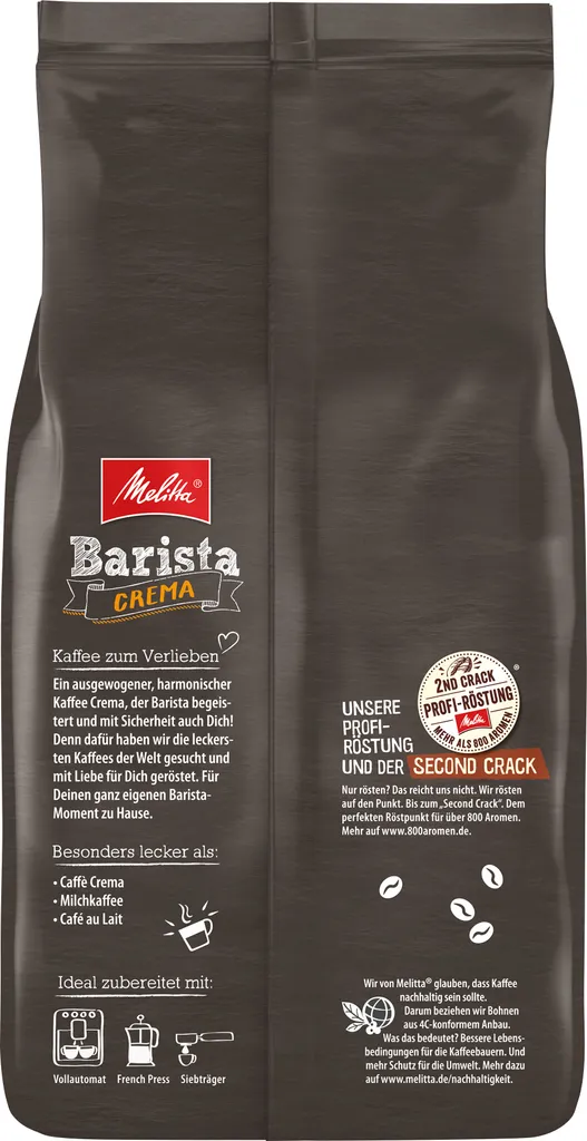 MELITTA Ganze Kaffeebohnen Barista Crema 1100g Ausgewogen Harmonisch Stärke 3 5 MELITTA Ganze Kaffeebohnen Barista Crema 1100g Ausgewogen Harmonisch Stärke 3 – Bild 3