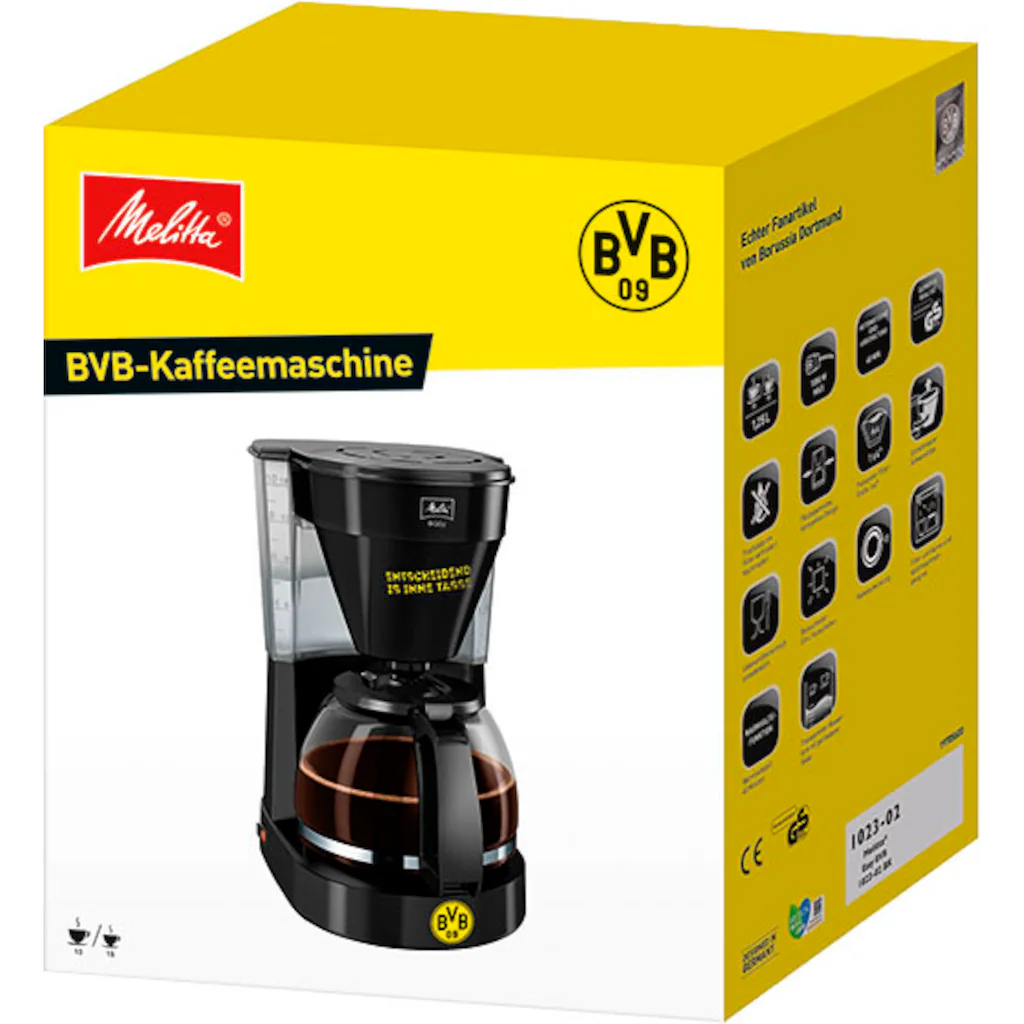 Melitta Filterkaffeemaschine »Easy BVB-Edition«, 1,25 L Kaffeekanne, Korbfilter, 1x4 7 Melitta Filterkaffeemaschine »Easy BVB-Edition«, 1,25 L Kaffeekanne, Korbfilter, 1x4 – Bild 5