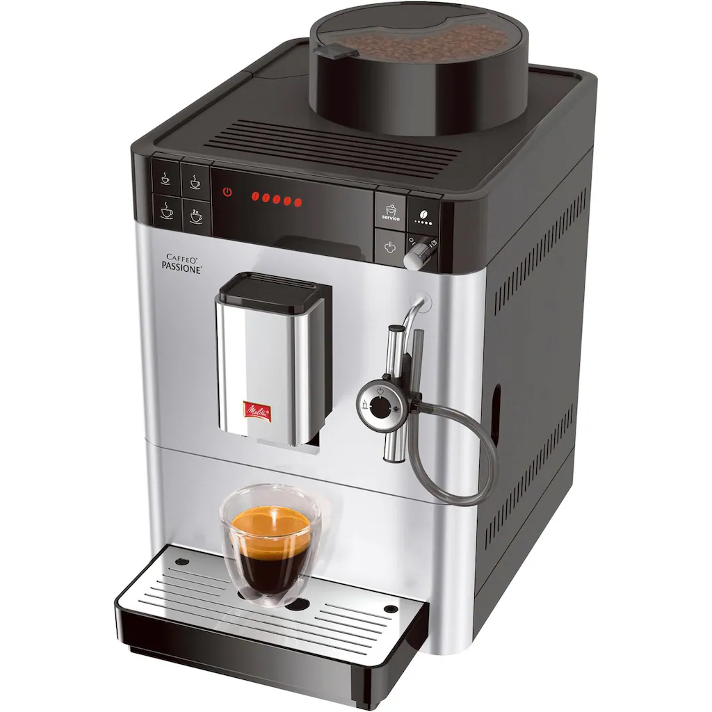 Melitta Kaffeevollautomat »Passione® One Touch F53/1-101, Silber«, Tassengenau Frisch Gemahlen, Service-Taste Für Entkalkung & Reinigung 3 Melitta Kaffeevollautomat »Passione® One Touch F53/1-101, Silber«, Tassengenau Frisch Gemahlen, Service-Taste Für Entkalkung & Reinigung