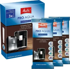 3x Melitta 224562 Filterpatrone Für Kaffeevollautomaten Pro Aqua Vorbeugung Von Verkalkung, Einfache Anwendung, 3 Patronen