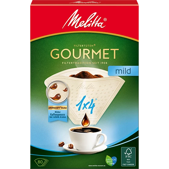 Melitta Gourmet® Mild, 1x4®, 80 St. | Filtertüten® 3 Melitta Gourmet® Mild, 1x4®, 80 St. | Filtertüten®