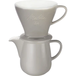 Melitta Kaffeefilter Aus Porzellan 1x4® & Porzellankanne 0,6L Grau
